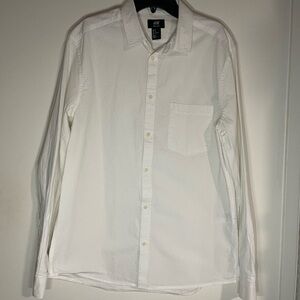 H&M Men's Crisp White Button-Down Shirt